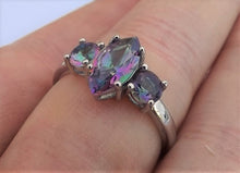 Load image into Gallery viewer, Mystic Topaz &amp; Silver Tone Costume Ring (size 10)
