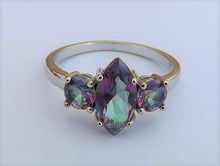 Load image into Gallery viewer, Mystic Topaz &amp; Silver Tone Costume Ring (size 10)
