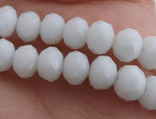 Load image into Gallery viewer, 6x8mm Opaque White Crystal Cut Rondelle Beads
