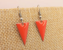 Load image into Gallery viewer, Orange Enamel Style Drop Earrings
