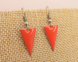 Orange Enamel Style Drop Earrings