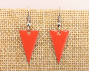 Orange Enamel Style Drop Earrings