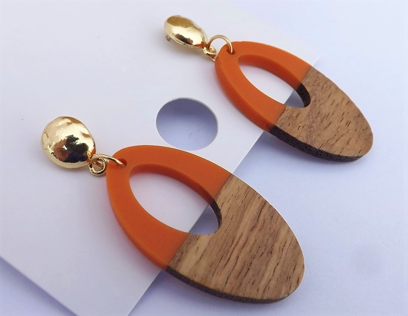 Resin wood clearance earrings