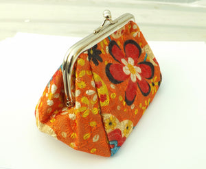 Floral Print Wide Vintage Style Coin Purse (four options)