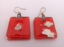 Load image into Gallery viewer, Orange &amp; White Vintage Glass Drop Earrings
