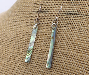 Paua Drop Earrings on Sterling Silver Hooks