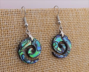 Paua Koru Drop Earrings