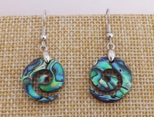 Load image into Gallery viewer, Paua Koru Drop Earrings
