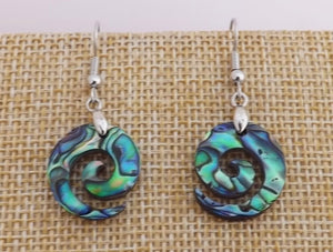 Paua Koru Drop Earrings