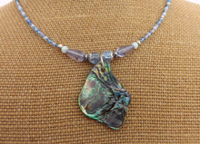 Load image into Gallery viewer, Paua Necklace Light Blue Handmade Bead Necklace
