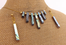 Load image into Gallery viewer, Paua &amp; Gold Tone Handmade Collar Necklace
