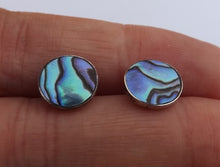 Load image into Gallery viewer, Paua &amp; Sterling Silver Stud Earrings
