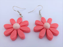 Load image into Gallery viewer, Pink Daisy Plastic Drop Earrings
