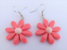 Load image into Gallery viewer, Pink Daisy Plastic Drop Earrings
