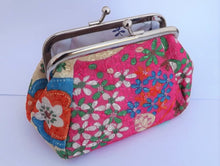 Load image into Gallery viewer, Floral Print Wide Vintage Style Coin Purse (four options)

