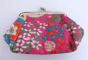 Floral Print Wide Vintage Style Coin Purse (four options)