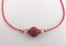 Load image into Gallery viewer, Pink &amp; Black Kathryn Design Handmade bead necklace
