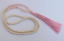 Load image into Gallery viewer, Pink &amp; Faux Pearl Tassel Pendant Necklace
