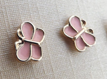 Load image into Gallery viewer, Pink &amp; Gold Tone Butterfly Stud Earrings
