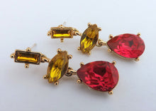 Load image into Gallery viewer, Pink &amp; Gold Tone Faceted Drop Earrings
