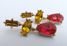 Load image into Gallery viewer, Pink &amp; Gold Tone Faceted Drop Earrings
