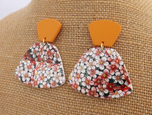 Load image into Gallery viewer, Pink, Orange &amp; White Floral Acrylic Earrings
