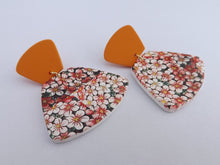 Load image into Gallery viewer, Pink, Orange &amp; White Floral Acrylic Earrings
