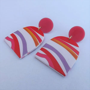 Pink, Purple & White Acrylic Earrings