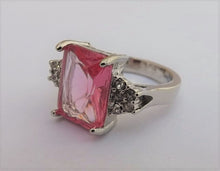 Load image into Gallery viewer, Pink &amp; Silver Tone Bling Costume Ring (size 8)
