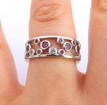 Load image into Gallery viewer, Pink &amp; Silver Tone Costume Ring (size 8 or 10)
