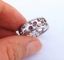 Load image into Gallery viewer, Pink &amp; Silver Tone Costume Ring (size 8 or 10)
