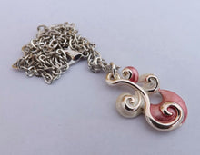 Load image into Gallery viewer, Pink &amp; Silver Tone Pendant Necklace
