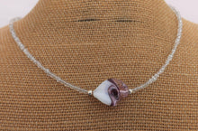 Load image into Gallery viewer, Pink &amp; White Wave Twisted Glass Bead Necklace
