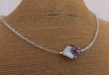 Load image into Gallery viewer, Pink &amp; White Wave Twisted Glass Bead Necklace
