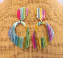 Load image into Gallery viewer, Pink, Yellow, Blue &amp; Green Acrylic Drop Earrings
