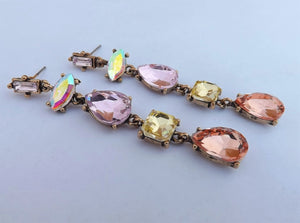 Drop Crystal Look Earrings (5x colour options)