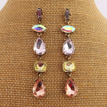 Load image into Gallery viewer, Drop Crystal Look Earrings (5x colour options)
