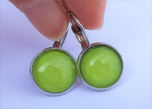 Load image into Gallery viewer, Plain Apple Green - Dome Earrings
