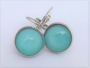 Plain Blue - Dome Earrings