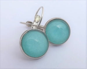 Plain Blue - Dome Earrings