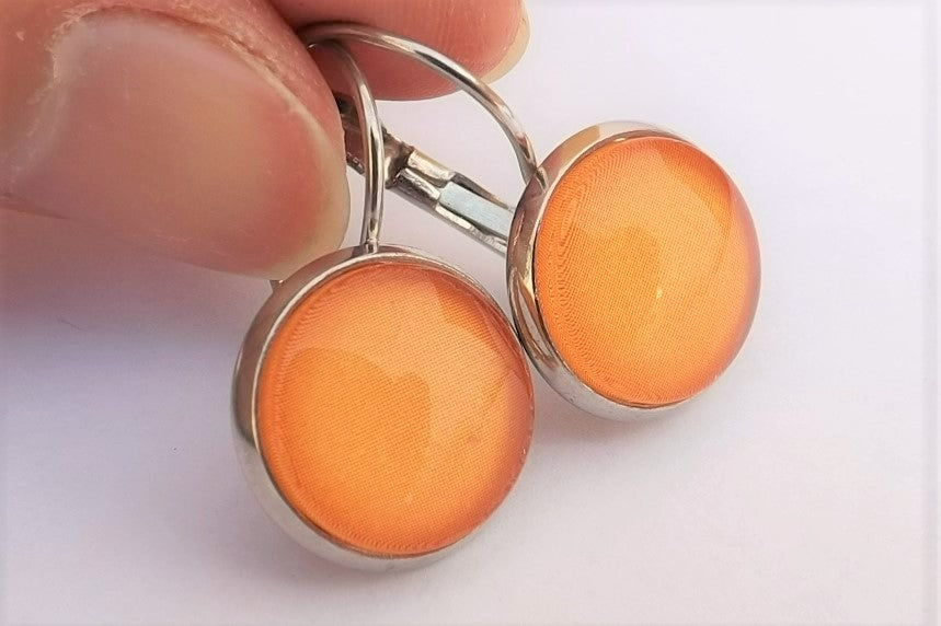 Plain Light Orange - Dome Earrings