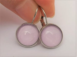 Plain Light Purple - Dome Earrings