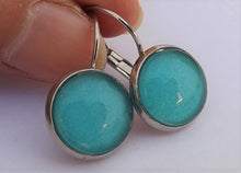 Load image into Gallery viewer, Plain Teal Blue - Dome Earrings
