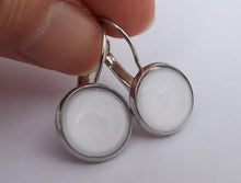 Load image into Gallery viewer, Plain White - Dome Earrings
