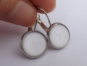 Plain White - Dome Earrings