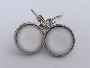 Plain White - Dome Earrings