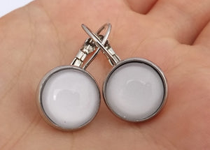 Plain White - Dome Earrings