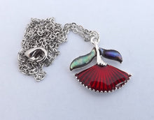 Load image into Gallery viewer, Pohutukawa Flower, Silver Tone Pendant Necklace
