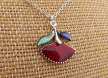 Load image into Gallery viewer, Pohutukawa Flower, Silver Tone Pendant Necklace
