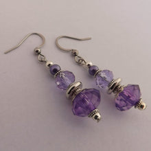Load image into Gallery viewer, Purple Faceted Handmade Bead Earrings
